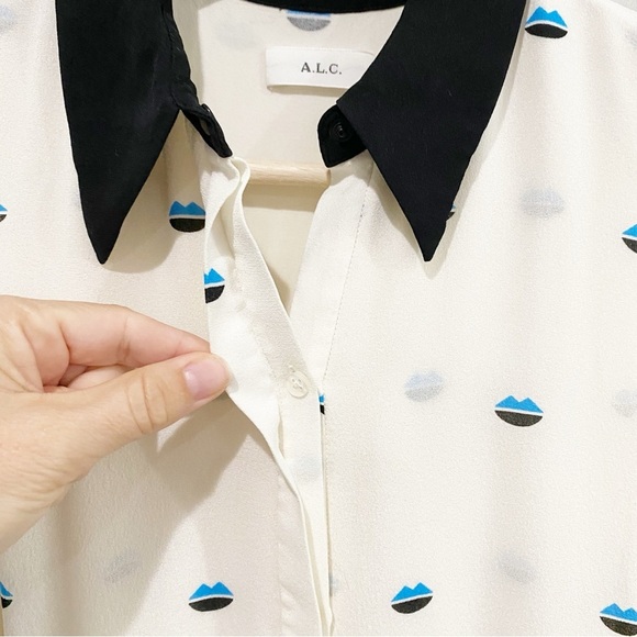 A.L.C. Reese Lips Print Silk Dress Size 2 - Picture 4 of 12